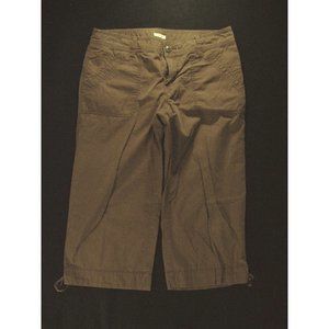 IZOD Womans Capris Pants 10 33 w MEASURED Brown Khaki Pants